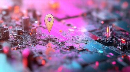 Poster - Urban mapping technology digital cityscape graphic design futuristic environment aerial view location-based innovation