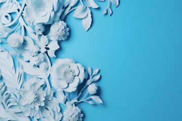 Wall Mural - blue and white