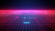 © CLOVER BACKGROUND - Glowing Futuristic Digital Grid with Vibrant Neon Lights