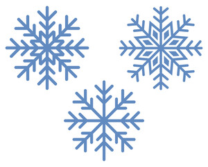 Wall Mural - Flat icon of snowflake winter blue silhouette isolated on white background