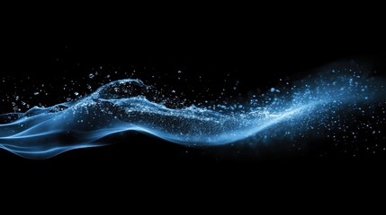 Aufkleber - Elegant water splash in dark background with dynamic flying droplets and soft defocused bokeh effect for artistic and creative design projects.