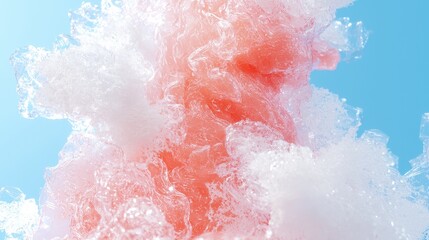 Poster - Surreal liquidlike texture morphing into vibrant clouds creative visual art outdoor aerial view abstract concept
