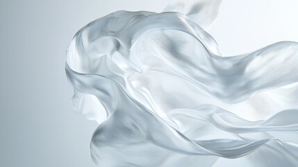Poster - Surreal undulating textures of liquefied forms in abstract digital art minimalist design soft color palette ethereal atmosphere
