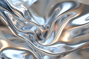 Poster - Surreal flowing metallic texture in abstract art digital modern design studio environment artistic perspective