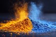 © kombet - Vibrant colored powders create a striking visual contrast, showcasing texture and color dynamics.