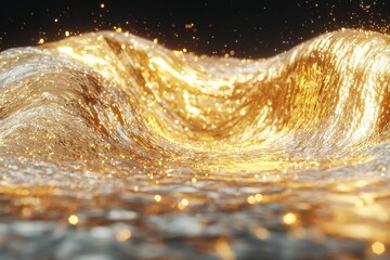 Poster - Surreal wave patterns ocean surface digital art textured environment close-up view velvetlike visuals