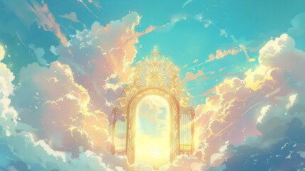 Wall Mural - the light of the gate in the sky