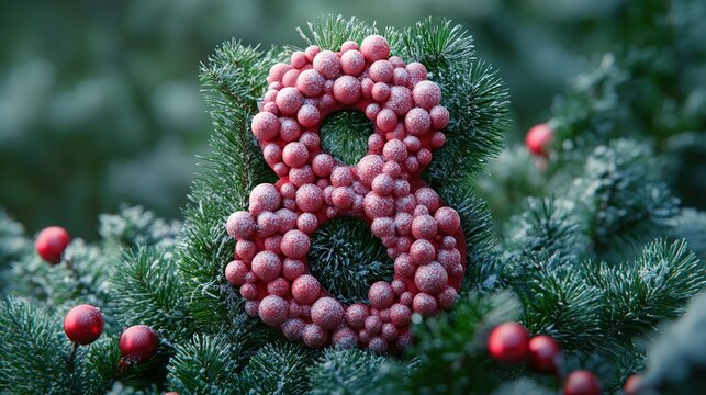 Festive Christmas Numeric Character 8: Crafted from Colorful Tree Decorations