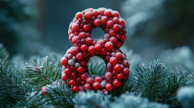 Decorative Christmas Number 8: Made from Vibrant Tree Ornaments for a Joyful Celebration