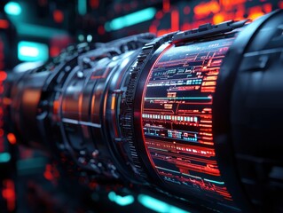 Poster - Exploring advanced technology concepts futuristic laboratory digital interface high-tech environment close-up view