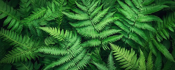 fern leaves, green fronds, natural texture pattern, macro view, Generative AI