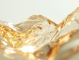Poster - Liquidlike glass textures flowing in abstract surreal wave patterns studio setting high-detail soft lighting