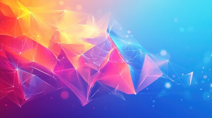 Poster - Abstract expo backdrop with glowing geometric patterns and vibrant colors.