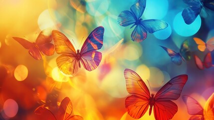 Poster - Artistic background blending abstract shapes with vibrant colors for unique visuals.