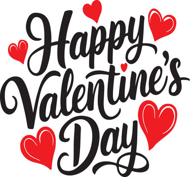 Blissful Valentines Day welcoming card. Calligraphic plan for print cards, standard, banner Hand drawn text lettering for Valentines Day with hearts shape Vector representation disconnected on white f