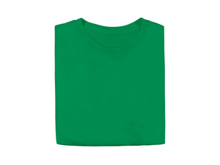 Wall Mural - irish green colour blank fashion folded tee front mockup template
