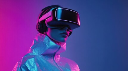 Poster - Futuristic dental professional using AR/VR tools for patient consultations.