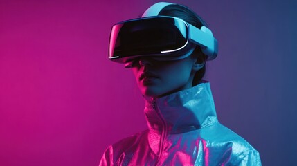 Poster - Futuristic dental professional using AR/VR tools for patient consultations.