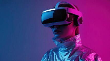 Poster - Futuristic dental professional using AR/VR tools for patient consultations.
