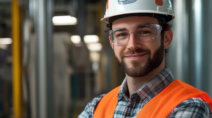Poster - male engineer in adaptive engineering roles, symbolizing sustainability.