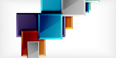 Poster - Square shape color abstract geometry. Vector Illustration For Wallpaper, Banner, Background, Card, Book Illustration, landing page