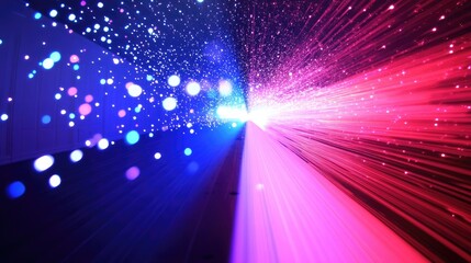 Poster - Abstract Light Burst with Colorful Particles and Dynamic Motion Effect