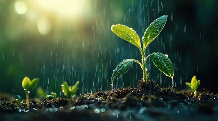 Aufkleber - Exploring the interplay of water vapor and plant ecosystems insights from natural environments on sustainability and growth patterns