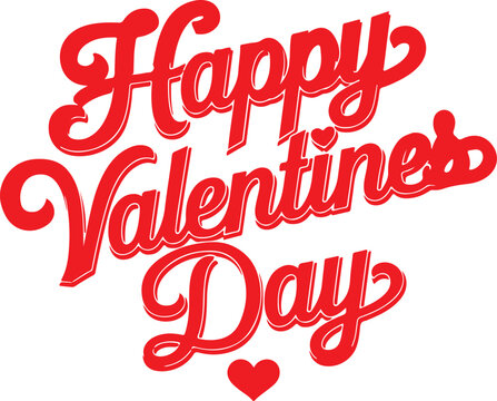 Happy valentine's dayred color typography
