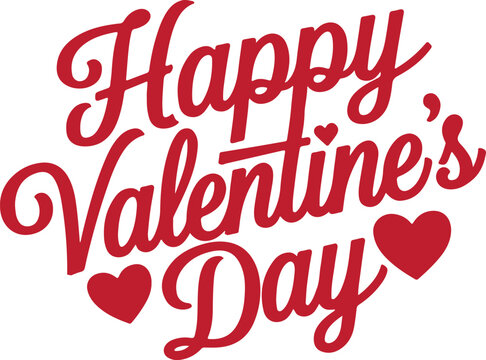 Happy valentine's dayred color typography
