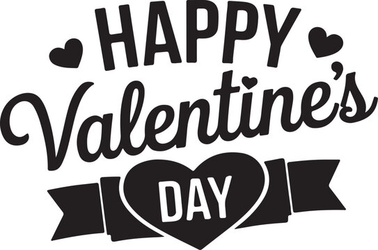 Blissful Valentines Day welcoming card. Calligraphic plan for print cards, standard, banner Hand drawn text lettering for Valentines Day with hearts shape Vector representation disconnected on white f