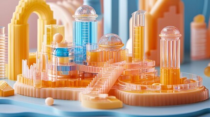 Poster - An intricate diagram of genetic engineering showcasing CRISPR technology applications Stock Photo with side copy space