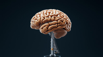 Poster - educational diagram of brain showcasing its intricate structure and areas, emphasizing complexity of human cognition and neural connections