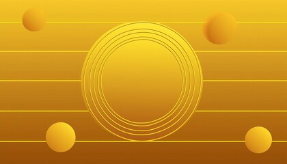 Poster - Yellow gradient background with line and circle shape. Generated image