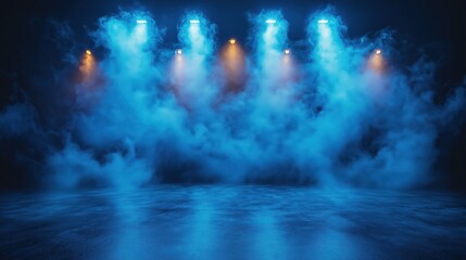 Wall Mural - Stage with Smoke created with Generative AI Technology, ai, generative