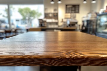 Aufkleber - Empty wooden table in a cafe. (1)