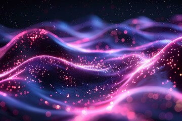 a close up of a wave with lights in the background