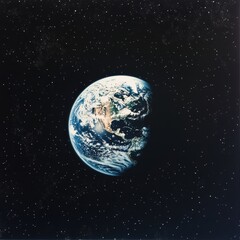 Wall Mural - earth from space with stars in background