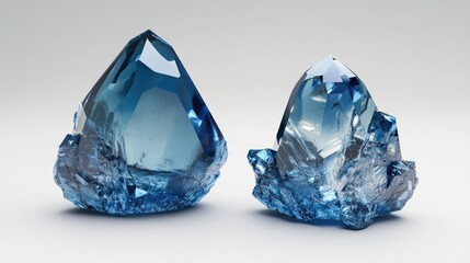 Poster - Glossy blue crystal structure, showcasing detailed textures and a reflective surface