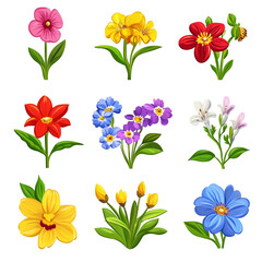 Wall Mural - Vibrant Collection of Blooming Flowers