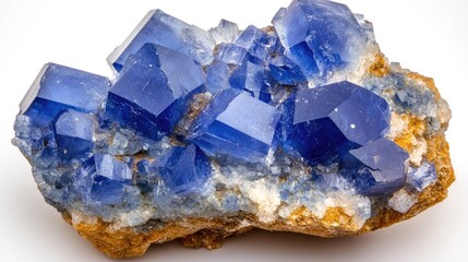 Poster - Unique blue crystal detail, with glossy reflections and intricate mineral textures