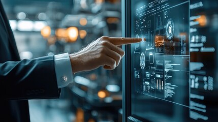 Poster - This image depicts the various aspects of digital transformation, highlighting IoT, big data, and cloud computing, showcasing futuristic business strategies for process a