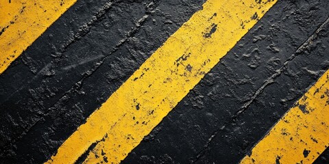 Poster - Yellow and black striped wallpaper