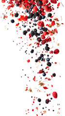 Aufkleber - Falling Mixed Berries - Strawberry, Raspberry, Blueberry, Blackberry