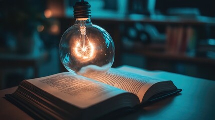 Poster - A book with light shining from its pages, symbolizing the transformative power of education and knowledge.