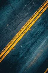 Canvas Print - Street with yellow lines