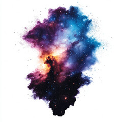 cosmic watercolor design featuring vibrant colors and starry elements