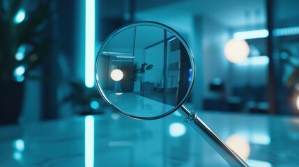 Poster - Magnifying Glass and Zoom Tool for Searching Clean Minimal Space with Modern Design Elements