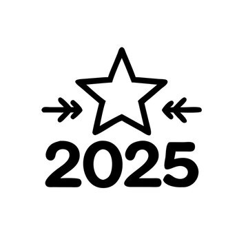 star icon with star, lettering-2025-with-star.