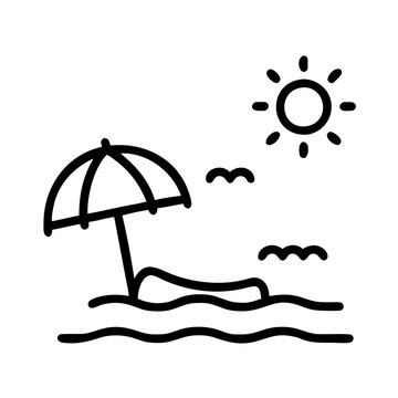 summer beach with umbrella