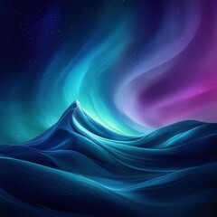 Wall Mural - a mountain range is shown in the sky with a blue and purple hue